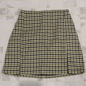 Brandy Melville Cara Green Plaid Mini Skirt